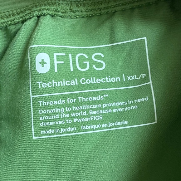 Figs Women's olive Green Scrub pants with Drawstring - Picture 2 of 9